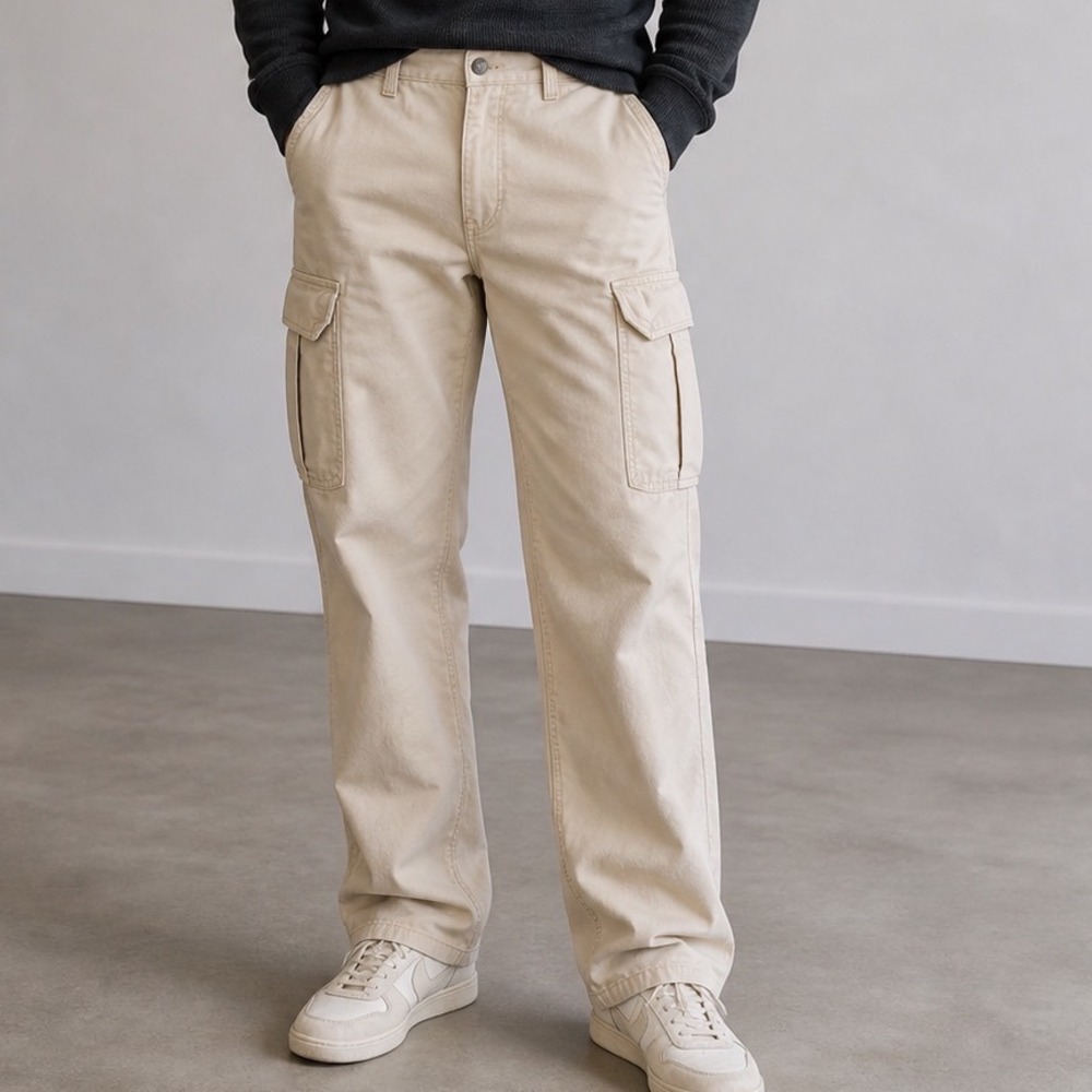 Carhartt Mens Tan Canvas Cargo Work Pants Relaxed Fit Khaki 38x30